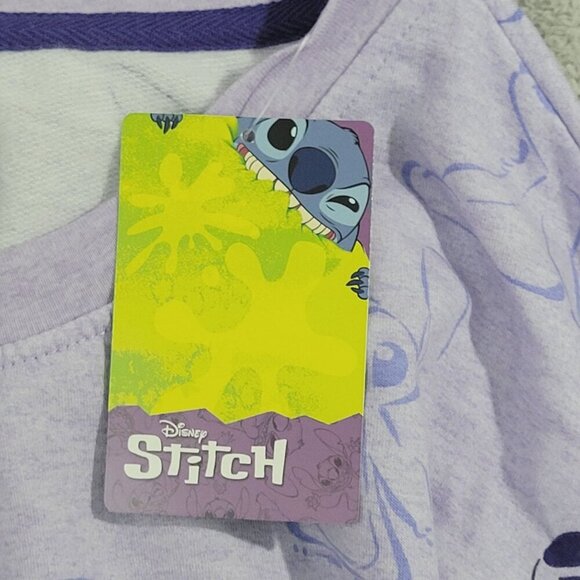 NEW Disney Stitch Womens Purple Long Sleeve Pajama Set Small / 25PT - Picture 3 of 6